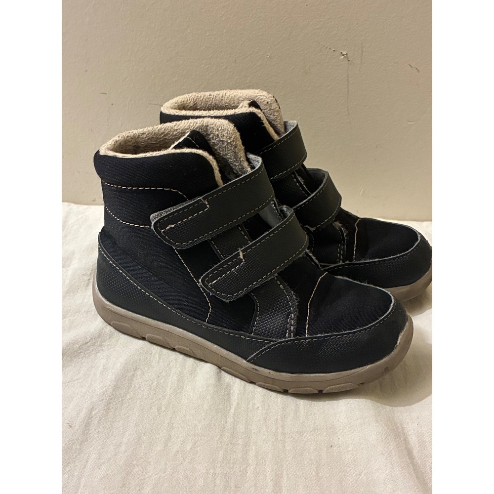 See Kai Run Kids Size 12 Black Canvas High Top Fleece Lined Sneakers Play Shoes